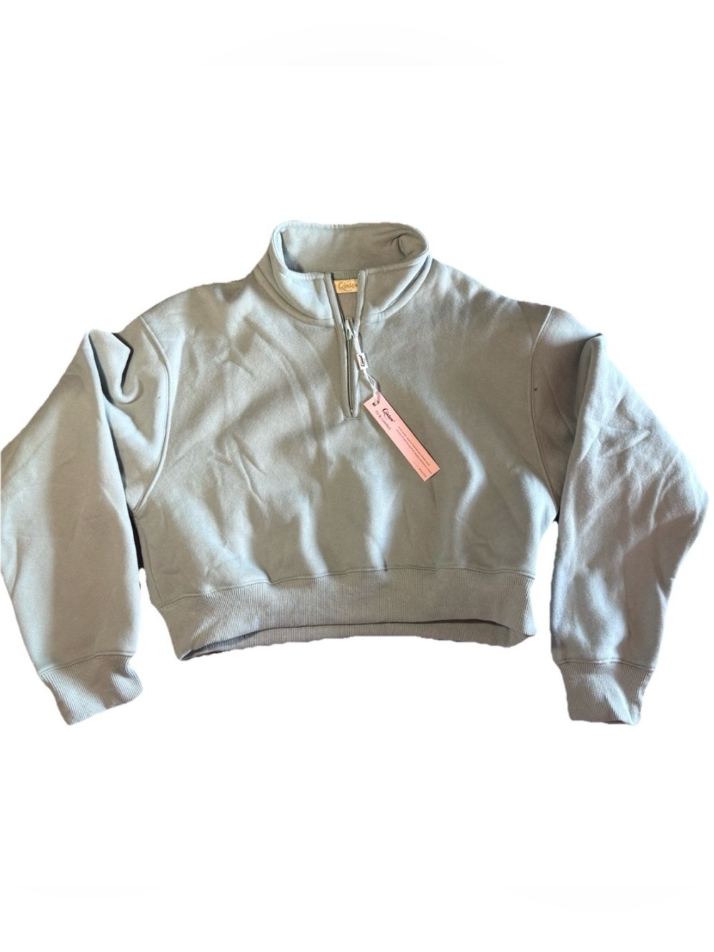 Qinsen Women’s Crop Quarter Zip Size Large